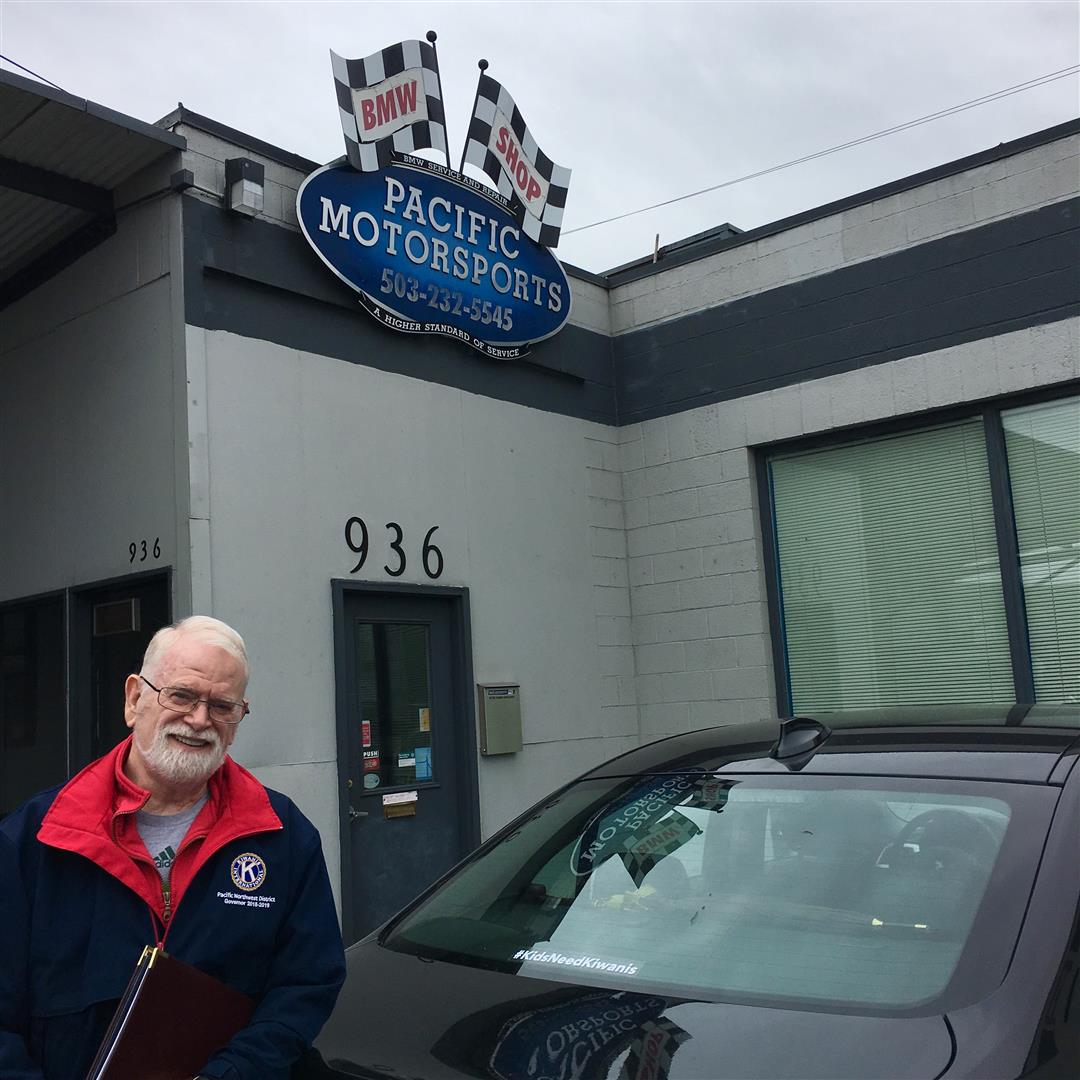 Jerry Deas, Pacific Motorsports Client next to BMW f30